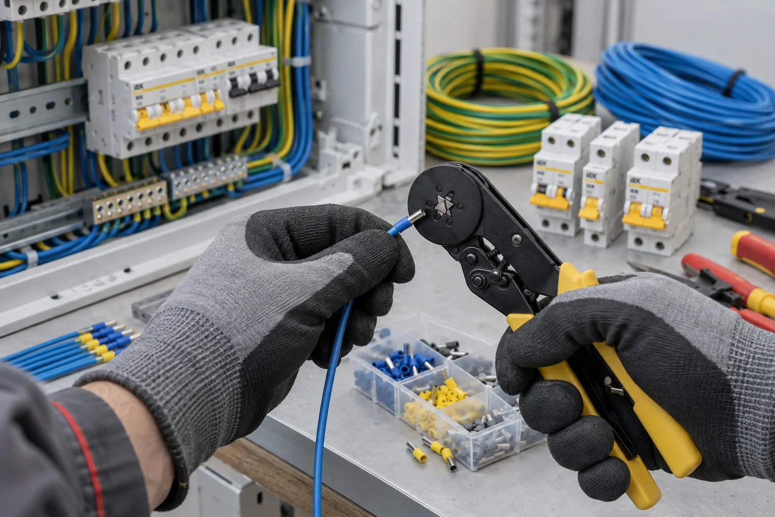 Сборка щита с автоматами IEK
