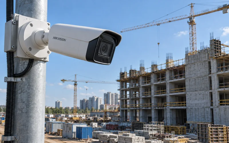 Камера Hikvision на стройке
